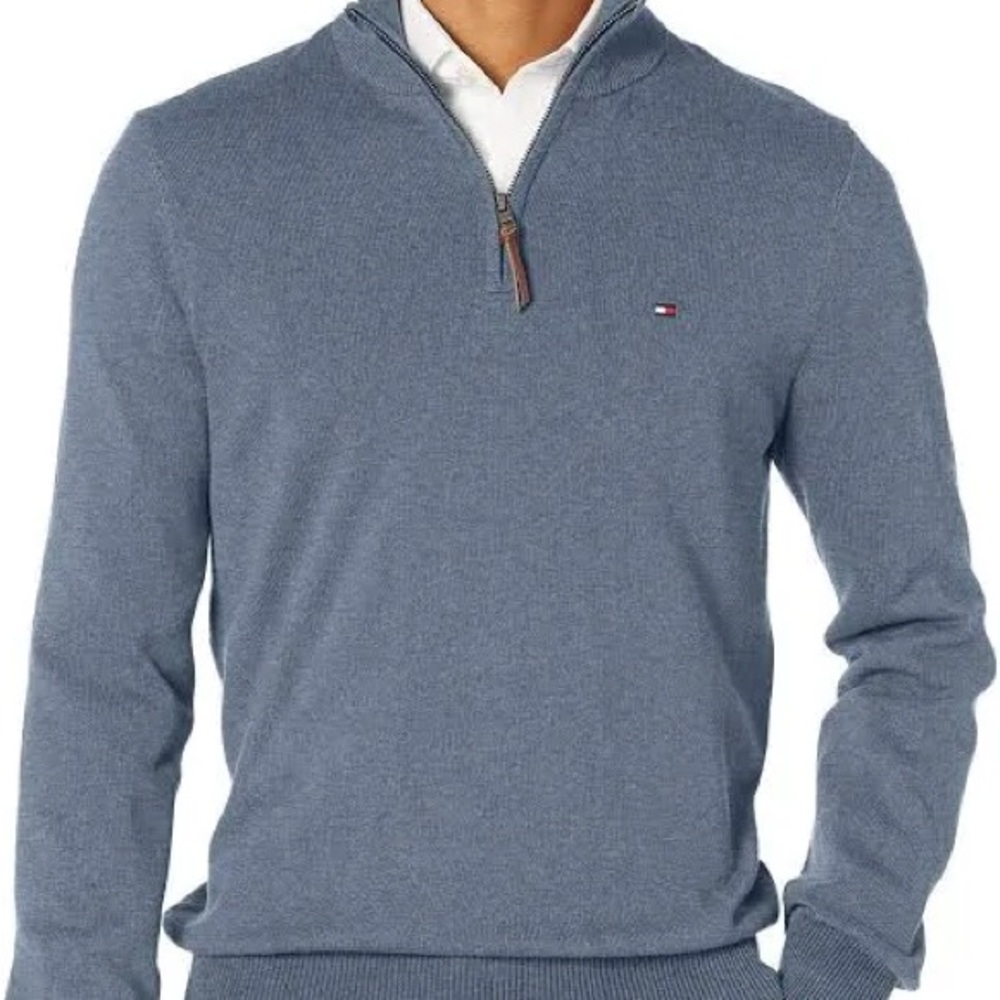 Tommy Hilfiger Men's Solid Quarter-Zip Sweater